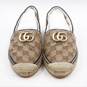 NWT Gucci Women's GG Matelassé Canvas Espadrilles EU 39